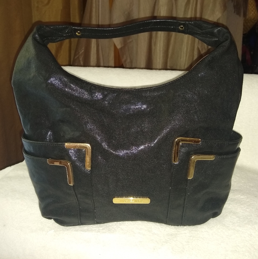 Michael Kors Beverly black leather hobo.
